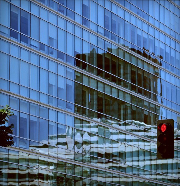 later i saw a red-haired woman in a blue sundress