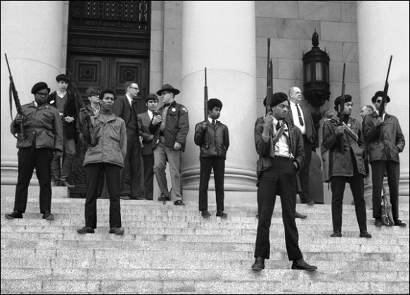 The Black Panther Party on the steps of the California legislature