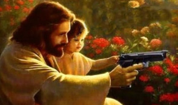 jesus, child, and glock