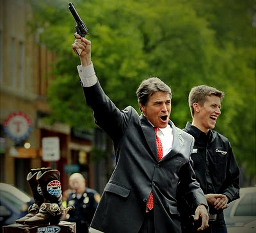 Gov. Rick Perry of Texas and his demon-free Republican finger