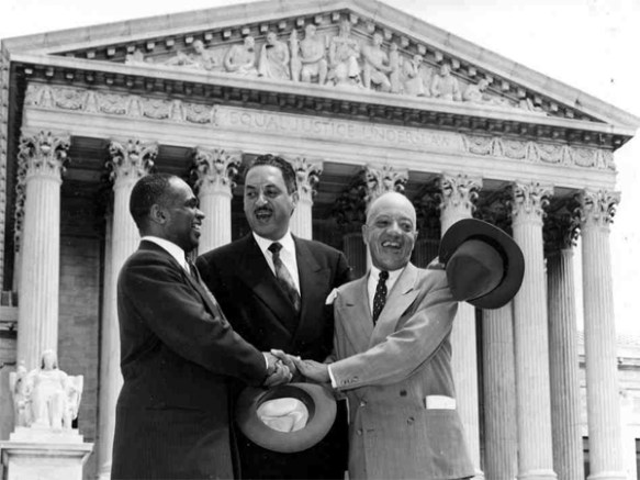 Young Thurgood Marshall on the steps of the U.S. Supreme Court