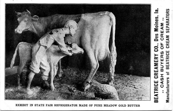 1911 Postcard of the original Butter Cow sculpture