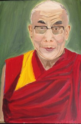 Bush portrait of Russian leader Vladimir Putin. No, wait...that's the Dalai Lama.