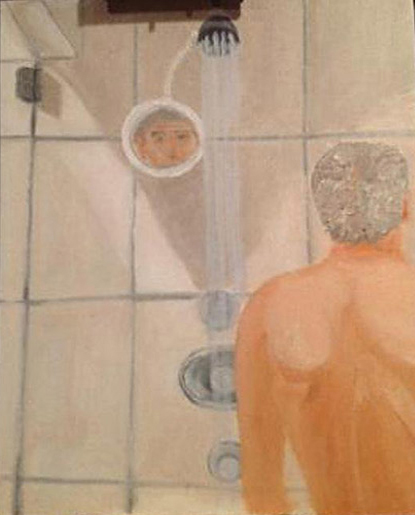 Bush portrait of Putin in the shower. No, wait...that's Bush his ownself.