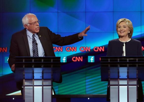 bernie and hillary at debate