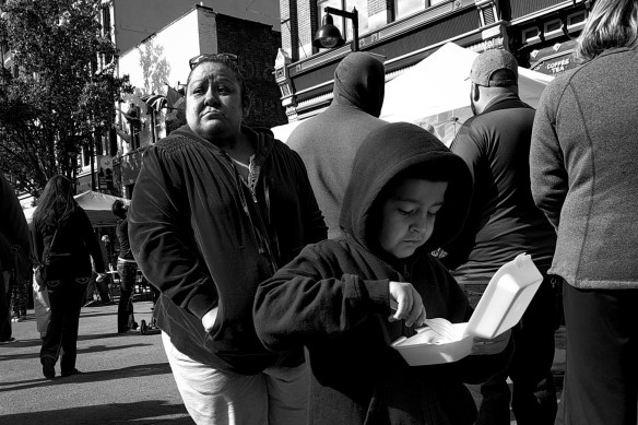 kid eating cinnamon roll